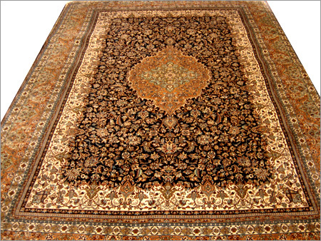Blue Eden - Wool 8x10 ft Brown, Hand-Knotted 120 kpsi, Intricate Pattern, Luxury Feel