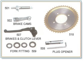 मोटरसाइकिल के हिस्से