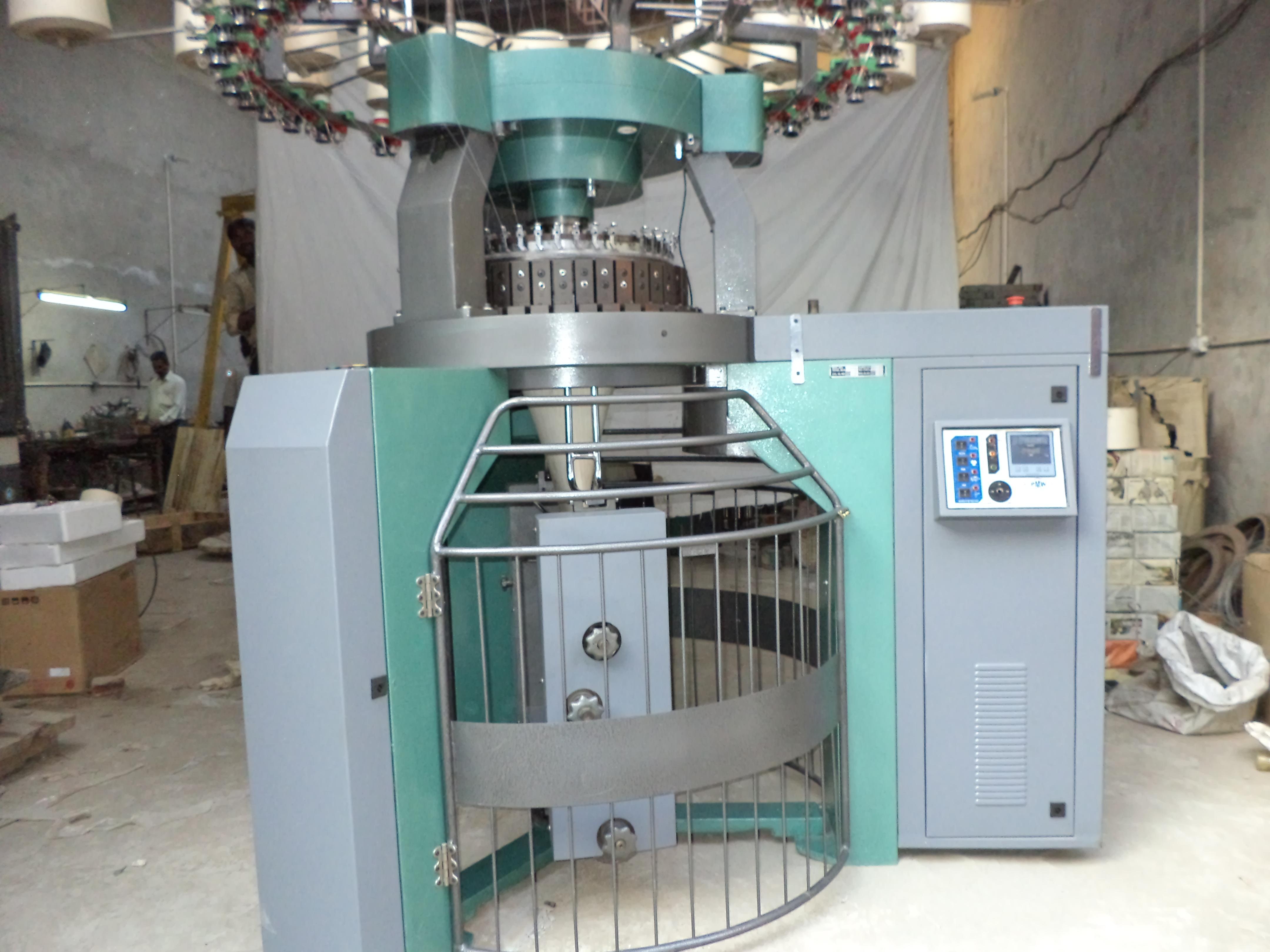 Circular Knitting Machine Double Jersey Interlock - Diameter 8 To 44 Inches, Gauge Upto 32, Feeder 2/2.5 Per Inch, Schneider Control Panel, Siemens Motor, Cnc Precision, Reliable Operation, Efficient Winder System