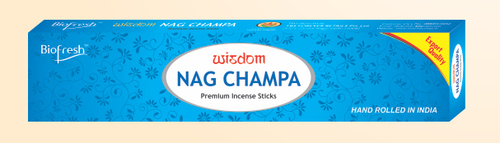 Nag Champa Incense Sticks - Natural Ingredients, 20cm Length, Blue Color | Eco-friendly, Bio-degradable, Non-toxic, Long Lasting Scent