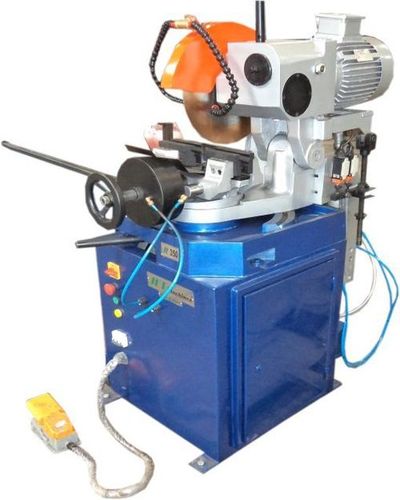 Blue Industrial Semi Auto Pipe Cutting Machine