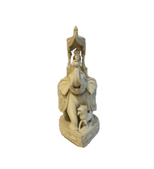 Elephant With Ambadi In Poly Marble