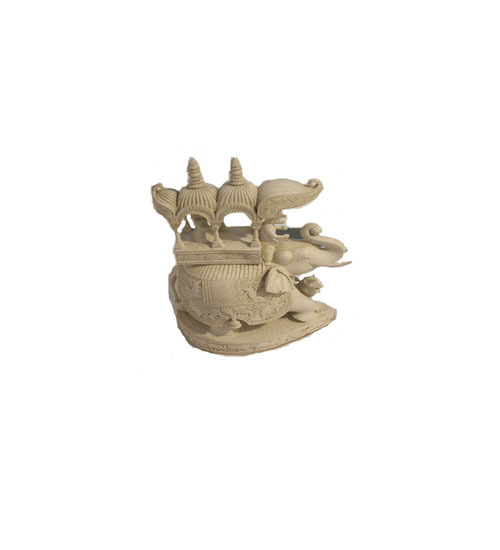 Elephant With Ambadi In Poly Marble