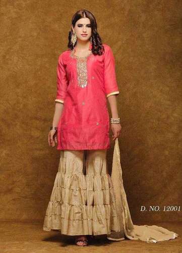 Chanderi With Gota Patti Handwork Suit