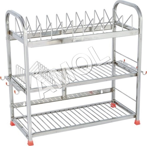 स्टेनलेस स्टील डिश रैक