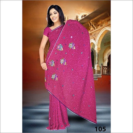 कढ़ाई वाली साड़ी प्रिंट