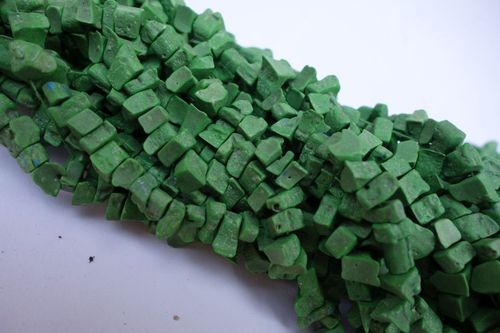 प्राकृतिक 2 स्ट्रैंड x12 इंच ग्रीन फ़िरोज़ा अनकट बीड्स जेमस्टोन वन स्ट्रैंड