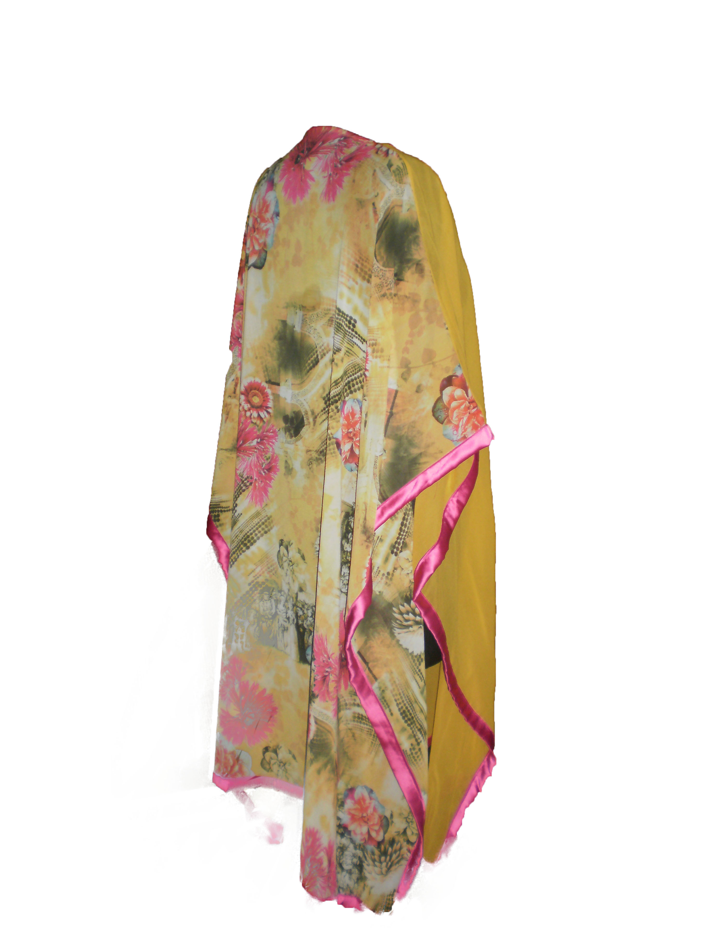 Yellow And Digital Print Kaftan