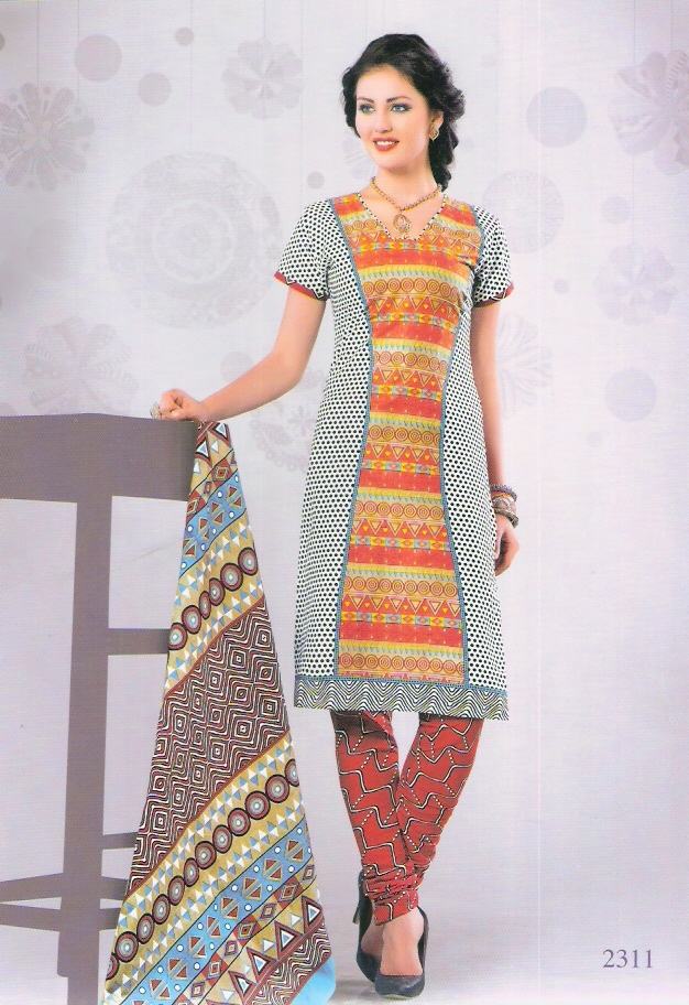 Sabana - Cotton Ethnic Churidar Set, 2.5m Top, 2m Bottom & 2.25m Dupatta | Black & Red, Full Sleeves, Custom Logo, All Season, Printed Pattern