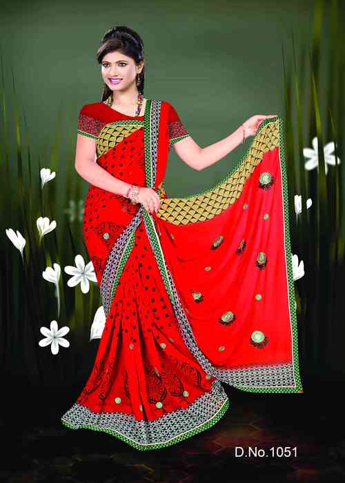 फैंसी चिफ़न साड़ी