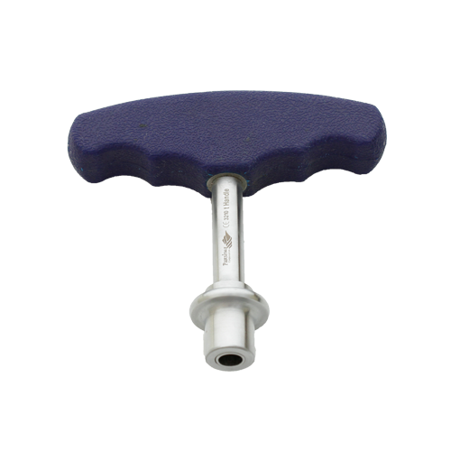 T Handle - Steel, 101.6-152.4mm Length, Blue and Silver Color | T-Shaped, Recyclable, For Lab Use
