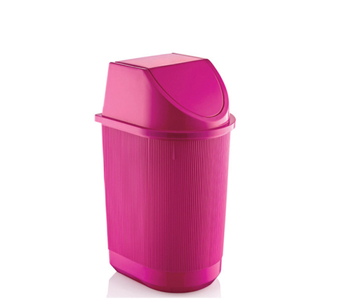Clink Dustbin - 13 Litre Capacity, 26x24.5x44 cm Size | Durable Plastic, Available in Brown, M.Gray, L.Cream