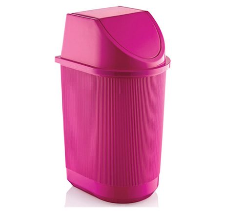 Clink Dustbin - 45L Plastic, 35.5x37.5x67.5 cm, Brown, M.Gray, L.Cream