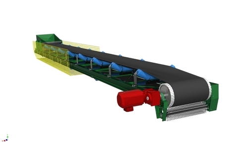 Horizontal Belt Conveyor - Metal Structure, Grey Color | 220-440 Volt Operation