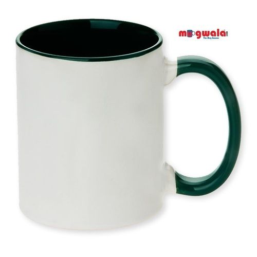 Dark Green Handle Mug