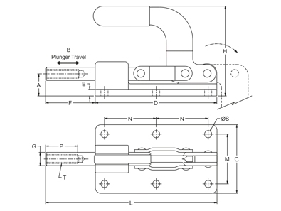 Holding Toggle Clamps - Heat Treated Steel, Adjustable Arm Length, 50-100 Grams, 76.2 - 101.6 Mm Height | Easy Mount, Corrosion Proof, Low Maintenance