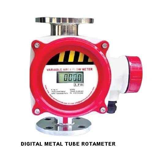 Metal Tube Rotameter - Color: Red Silver