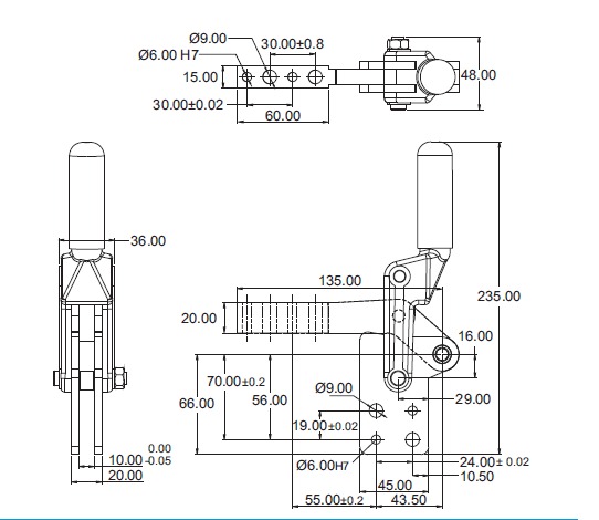 Metal Horizontal Arm Clamp