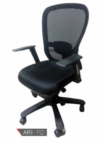 Mehs Office Chair - Mesh Back, Black Color | Modern Design, Machine Made Quality, Non-Stackable