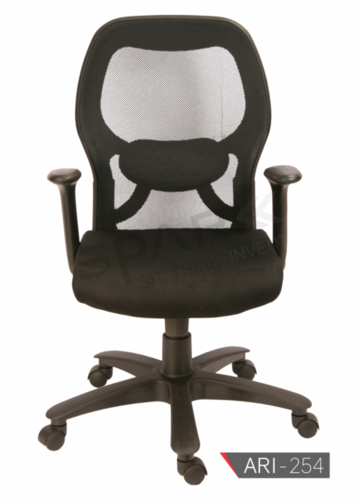 Conference Chair - Mesh Medium Back, PU Arms, Nylon Base, Twin Wheel Castors, Gas Lift , Easy To Install, Lightweight, Easy To Clean