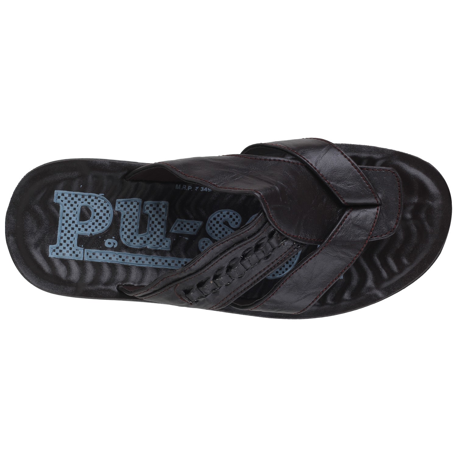 Pu Men's Slippers - Pu Material, Blue, V-shape | Slip-on, Lightweight, Breathable, Durable, Comfortable