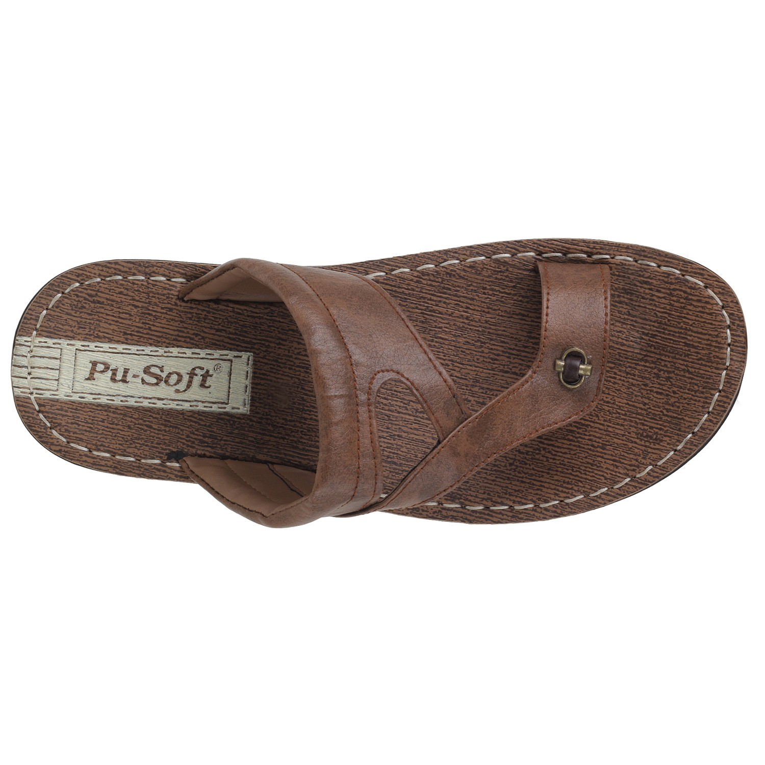 Pu Men's Slippers - Pu Material, Varied Sizes, Blue Color | Lightweight, Durable, Stylish V-shape Design With Easy Slip-on Fastening