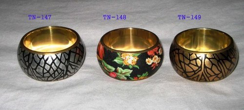 Brass Napkin Rings - Faux Leather Coated, 1" Size | Durable, Lightweight, Attractive Design, Easy to Clean