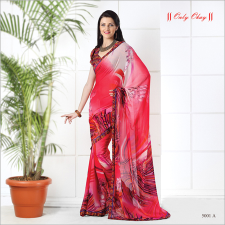 Designer Printed Chiffon Saree