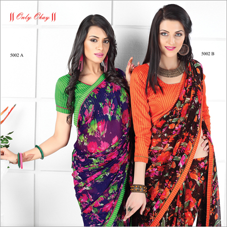 सूती डिज़ाइनर साड़ी