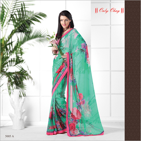 डिजाइनर प्रिंटेड साड़ी