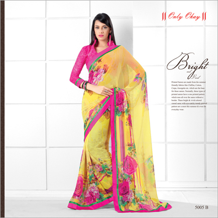 डिज़ाइनर प्रिंटेड साड़ी