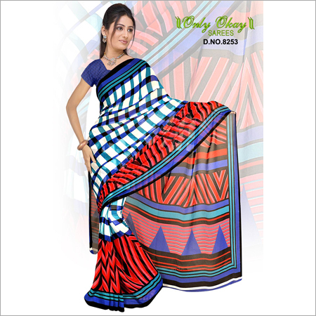 प्रिंटेड शिफॉन साड़ी