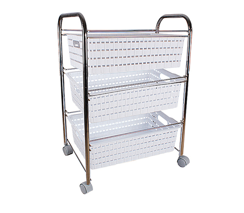Plastic 3 Tier Rattan Chroom Vegetable Rack