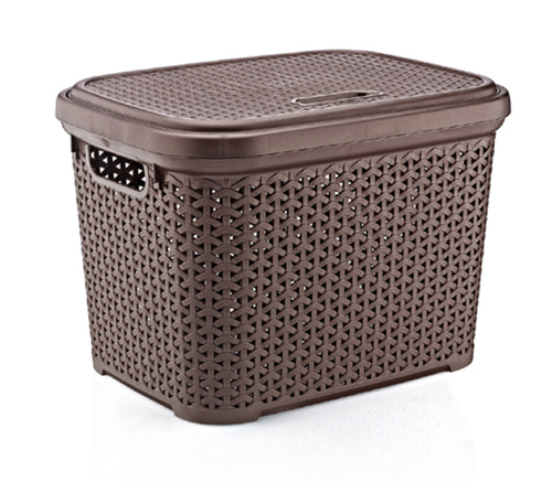 Plastic Rattan Big Storage Basket (30 Lt)