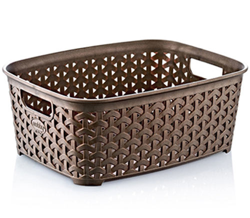 Rattan Big Practical Basket - Plastic Material, 60*45*39h Box Size, Available in White, Dark Brown, Dark Cream, Light Cream, Light Brown