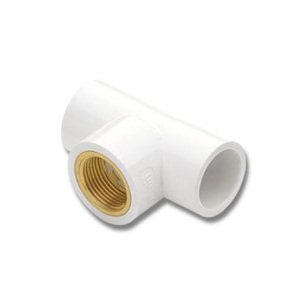 White Upvc Brass Tee