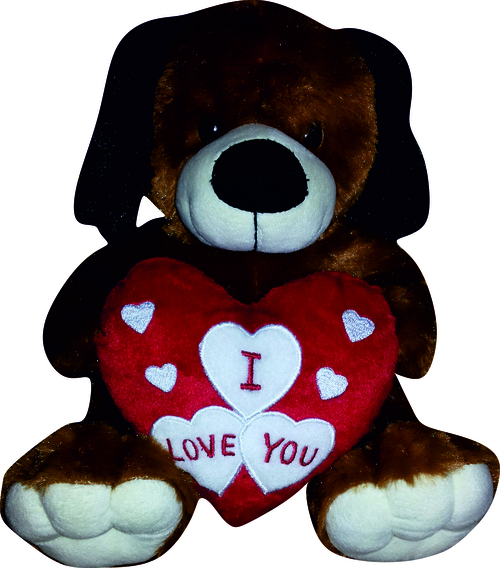 फर फैब्रिक लवली बियर दिल के साथ