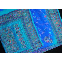 जॉर्जेट स्क्विन वर्क साड़ी