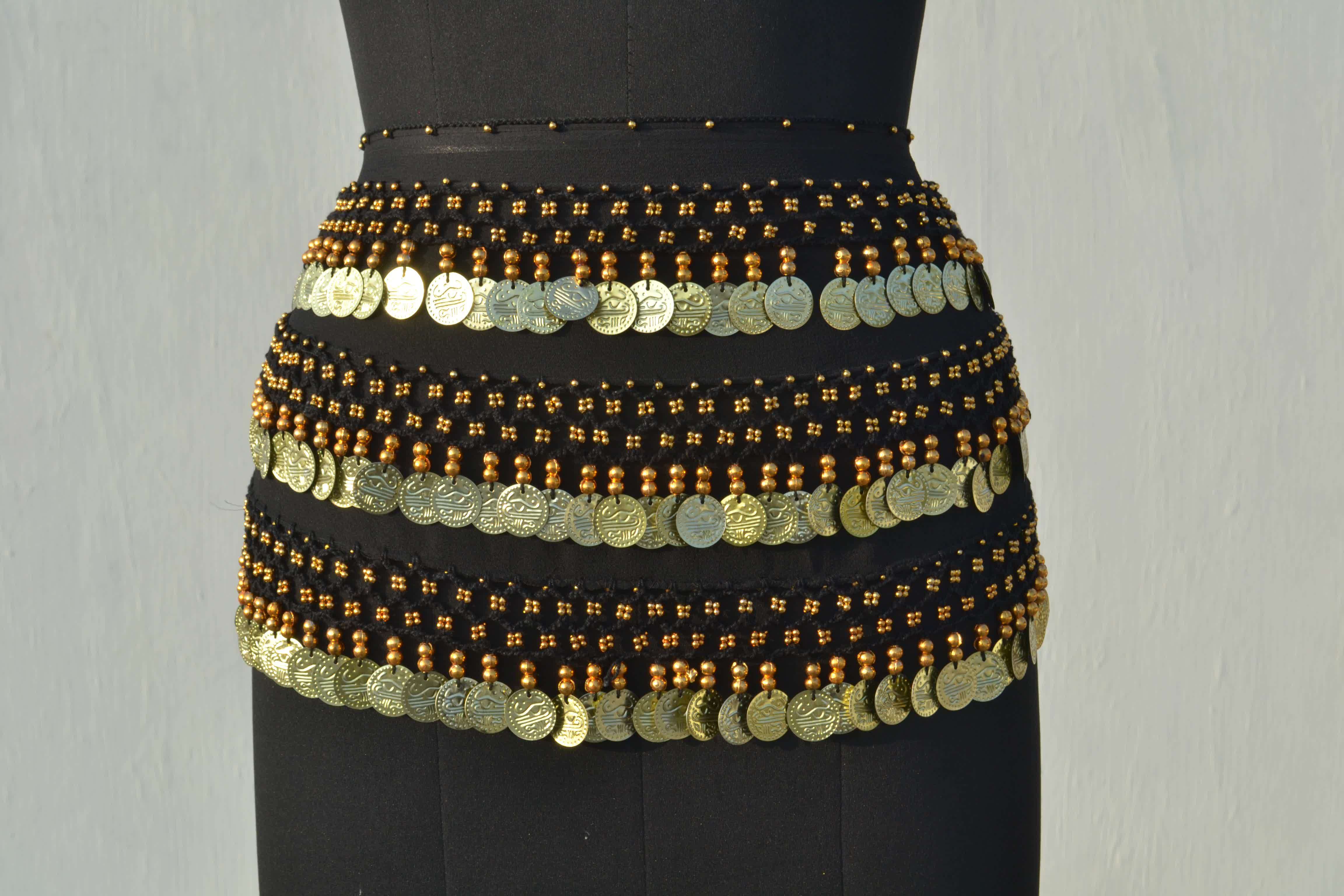 Belly Dance Belts - Large Size, Black Color | Ideal For All Seasons: Summer, Winter, Rainy, Spring