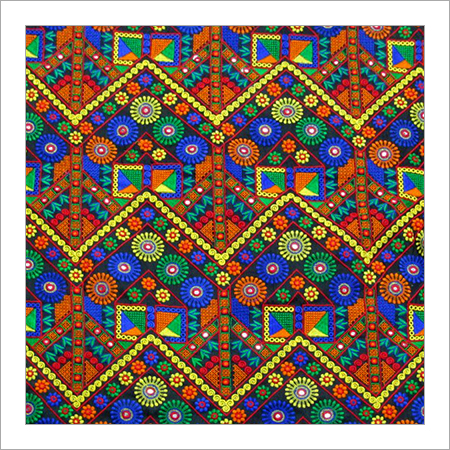 Mirror Work Embroidery Fabric