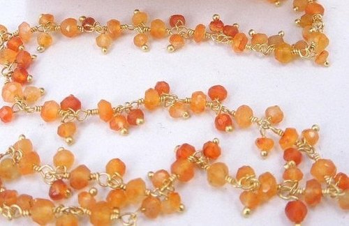 वायर रैप्ड डैंगलिंग बीडेड चेन सेल प्रति फुट