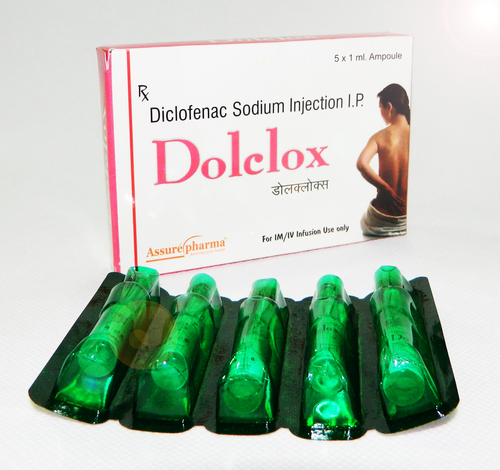 Diclofenec Sodium Injection - 50mg Diclofenec, 325mg Paracetamol, 250mg Chlorzoxazone | Injectable Liquid for Adult Pain Relief and Muscle Relaxation