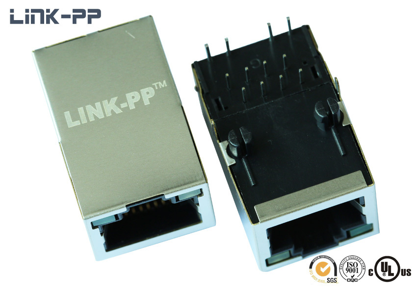 10/100 Base-t Tab-up Hr851140a Rj45 Connector With Leds