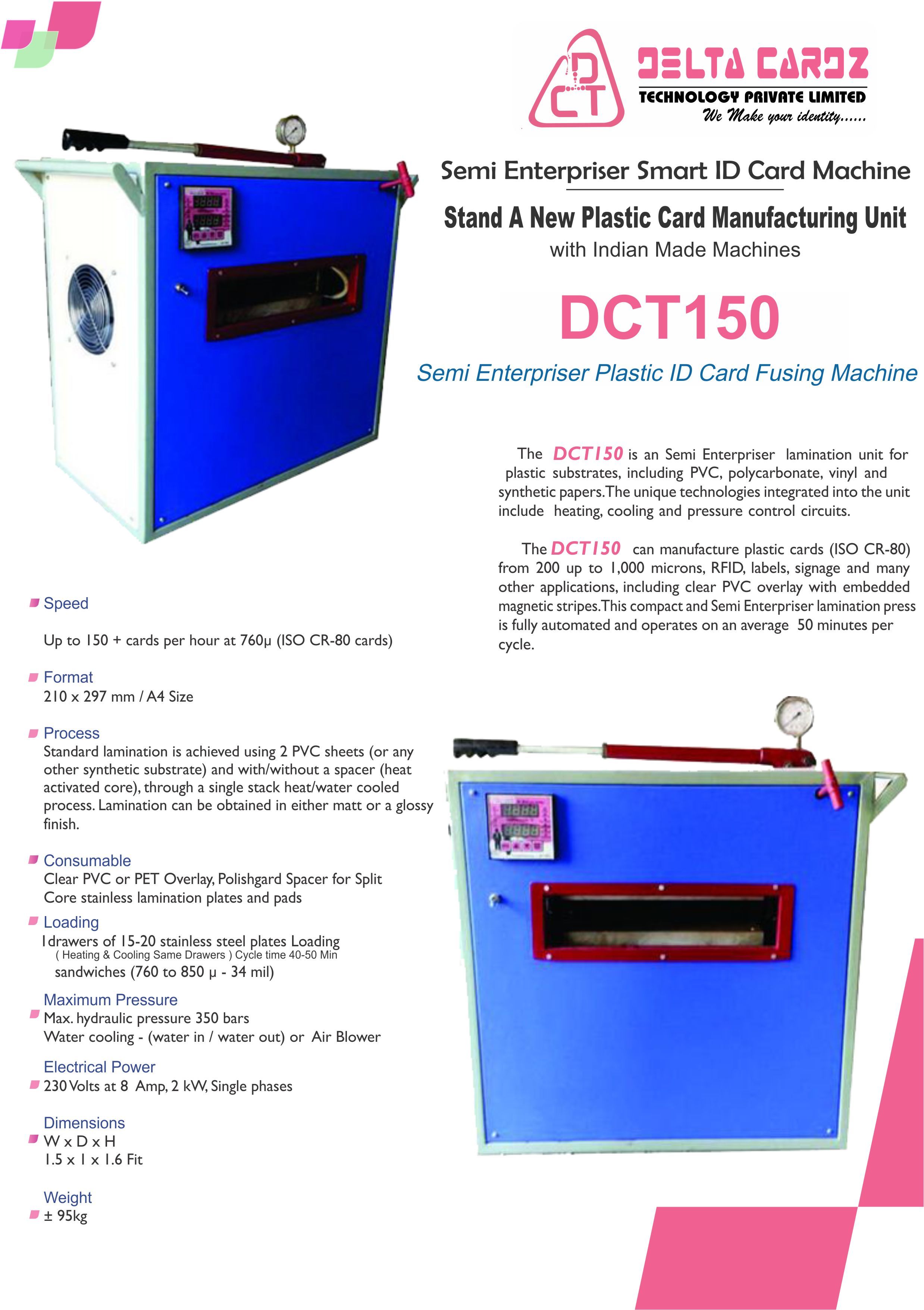 Semi Enterpriser Plastic Id Card Fusing Machine