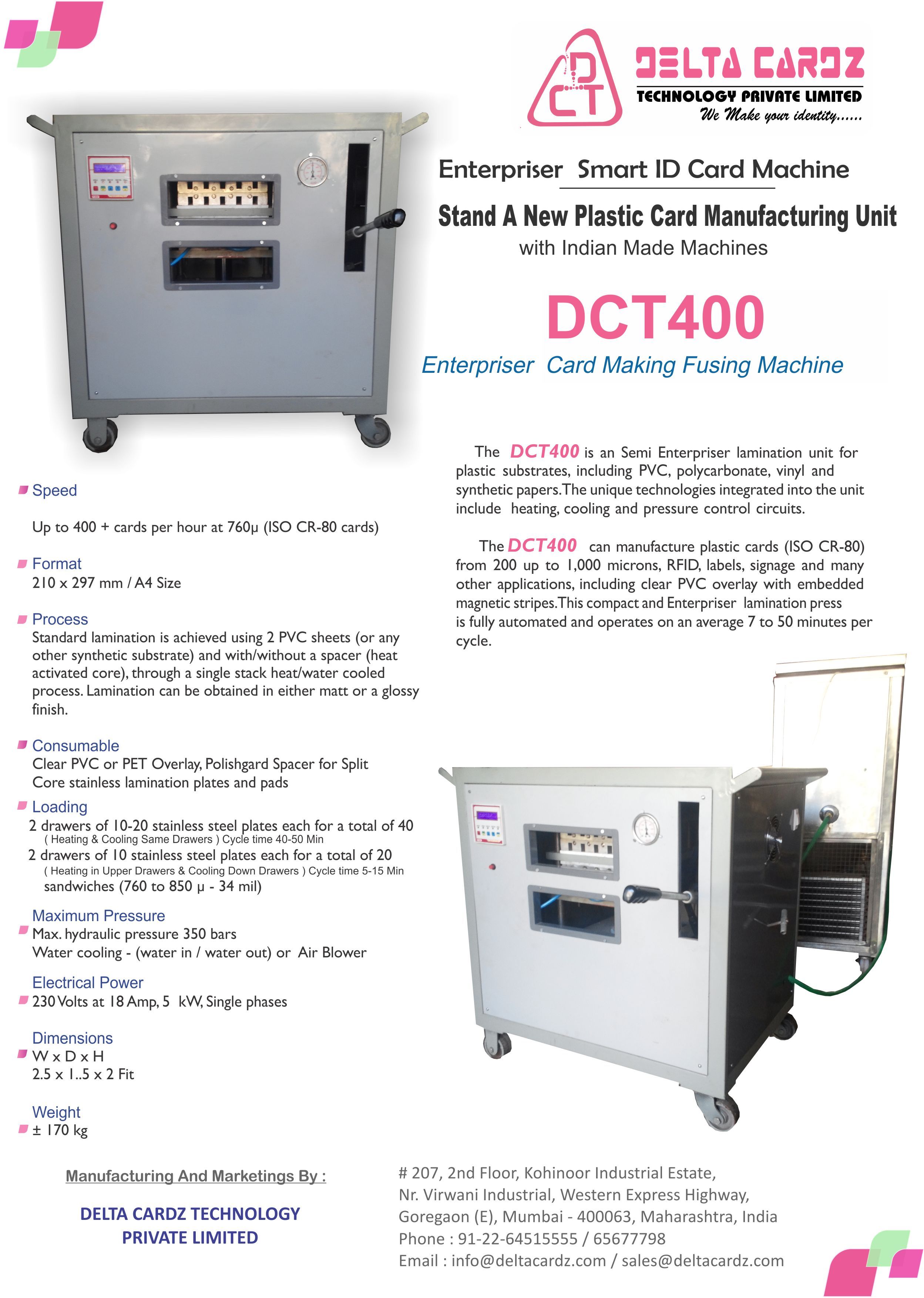 Enterpriser Plastic Card Making Fusing Machine