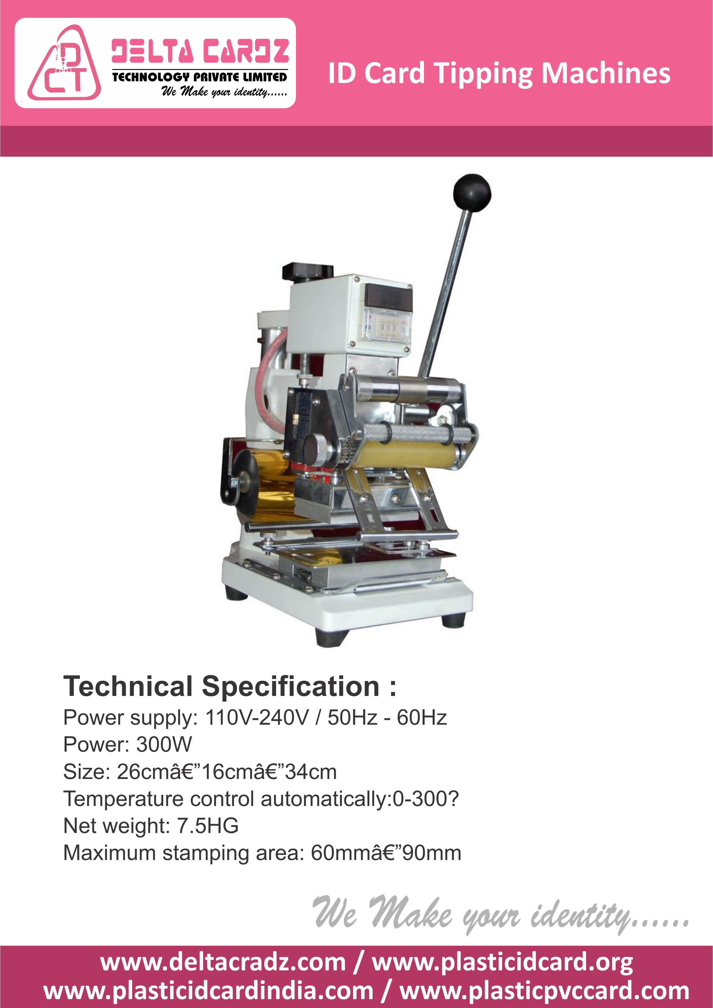 Embossed Id Cards Tipping Machines