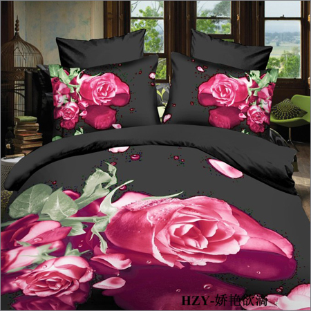 Flower Printed Bed Sheets - Polyester, Full Size | Soft Texture, Quick Dry, Tear Resistant, Mesmerizing Red and Black Designs