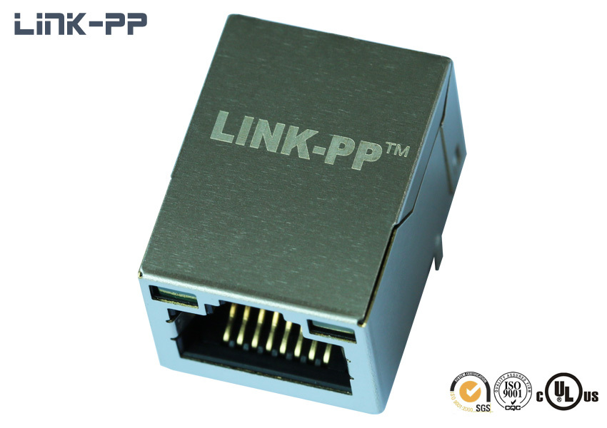 10 / 100 / 1000 / 10000base-t Tab-up Rj45 Connector With Leds