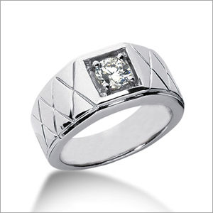 Mens White Gold Ring