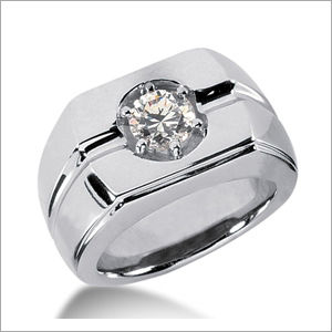 Single Stone White Gold Ring